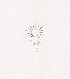 a drawing of the letter s with a sun in the middle and stars around it