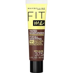 Maybelline Fit Me Tinted Moisturizer, Natural Coverage, Face Makeup, 375, 1 Count Features 76 Percent Natural Origin Ingredients With Aloe - evenly applies onto skin to enhance your skin without hiding it - Breathable and lightweight, it instantly perfects skin, blurring pores and concealing pimples and imperfections Natural Coverage - Provides a light coverage that evens skin tone and gives an effortless no makeup look with a natural finish - The formula blends easily, leaving skin looking healthy, smooth and naturally perfected all day Fresh Feel - This shine-free moisturizing formula feels instantly refreshing upon application and hydrates skin for 12H - Skin feels moisturized throughout the day without feeling tacky or greasy - Comfortable wear all day Create any look with Maybelline; Natural Tinted Moisturizer, Fit Me Tinted Moisturizer, Maybelline Vivid Matte Liquid, Maybelline Eyeliner, Maybelline Color Sensational Lipstick, Beauty Blender How To Use, Maybelline Eyeshadow, Maybelline Lash Sensational, Maybelline Color Sensational