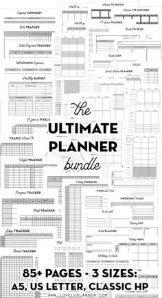 the ultimate planner bundle includes all kinds of paper