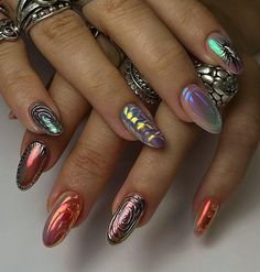 Mismatch Nails, Amazing Nail Art, Witchy Nails, Happy Nails, Dream Nails, Fire Nails, Bling Nails