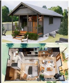 From...Tiny Home Treasures (on FB) Tiny House Plan, Tiny House Community, House Floor Design, Casas The Sims 4, Sims House Plans, Tiny House Floor Plans, Small House Design Plans, Tiny House Decor, Tiny House Interior