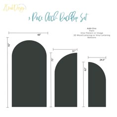 the measurements for an arched arch and door set, including two sides with one side cut out