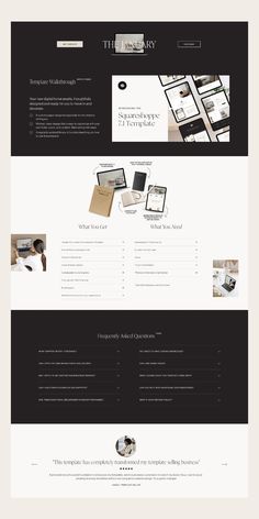 the homepage for an interior design firm, with black and white color palettes