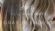 Full Highlights + Gray Blending || Hair Tutorial - YouTube Blonding Services, Brown Hair Pictures, Gray Blending, Hide Greys, Grey Highlights, Covering Gray Hair, Transition To Gray Hair, Blending Gray Hair, Gray Hair Highlights