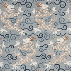 Find 73973 Bixi Velvet Celestine by Schumacher Fabric Chinoiserie Motifs, Asian Dragon, Schumacher Fabric, Velvet Collection, Dragon Pattern, Velvet Color, Velvet Pillows, Fabric Samples, Fabric Collection