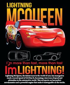 an advertisement for the cars movie featuring lightning from disney and pixama's cars