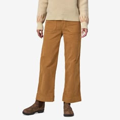 Designed for daily comfort, these straight-leg, high-rise pants have a touch of stretch and are made from 99% Cotton in Conversion, which supports farmers on the path to organic certification. Made in a Fair Trade Certified™ factory. Cord Pants, Cords Pants, Cute Pants, High Rise Pants, Favorite Sweater, Cropped Style, Patagonia Womens, Comfy Fits, Corduroy Pants