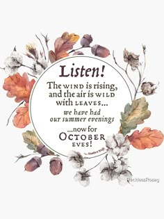 an autumn quote with watercolor leaves and branches in the center, on a white background