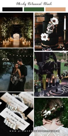 a collage of photos with flowers and candles