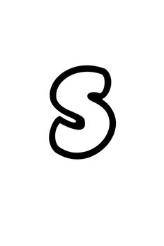 the letter s is shown in black and white