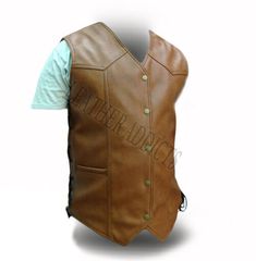 MENS REAL COW LEATHER BROWN MOTORCYCLE BIKER STYLE VEST WAISTCOAT-B2_BRW. Introducing our new line of premium leather motorcycle bikers vests. One of our most exclusive motorcycle bikers inspired pieces in our collection. Made from 100% real genuine soft milled cow leather. A beautiful hand finished garment crafted with care to guarantee its distinctive look. The attached polyester lining and high quality stitching around the arms, waist and panels show the top quality and high standard finish o Mens Biker Style, Marketing Clothing, Mens Vintage Vest, Brown Motorcycle, Leather Biker Vest, Mens Waistcoat, Style Vest, Gay Fashion