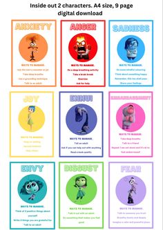 the inside out character posters for monsters