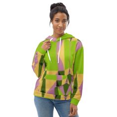 Unisex Vibrant Everyday Hoodie | Lush kicks Trendy Multicolor Graphic Print Hoodie, Urban Multicolor Cotton Hoodie, Urban Multicolor Long Sleeve Hoodie, Urban Green Hooded Sweatshirt, Green Hooded Urban Sweatshirt, Y2k Girl, Girlie Style, Pullover Designs