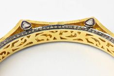 Diamond and Vermeil Bangle Bracelets (2 Available) For Sale at 1stdibs Luxury Gold Diamond Bracelet With Rose Cut Diamonds, Indian Bangles, Bangles Indian, Beautifully Made, Intricate Design, Bangle Bracelets, Gold Bracelet, Bangles, Diamonds