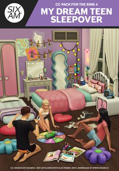 🚨NEW CC ALERT🚨 My Dream Teen Sleepover (CC Pack for The Sims 4) | Patreon Sims 4 Cc Building Patreon, Sims 4 Maxis Match Patreon Clothes, Sims 4 Slumber Party Cc, Sims 4 Movie Room Cc, Sims 4 Sixam Cc, Gegesims Cc, Sims 4 Maximalist Bedroom, Sims 4 House Party Cc, Sims 4 Cc Open Window