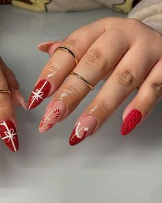 Christmas Present Nails, Xmas Nails, Christmas Nail Designs