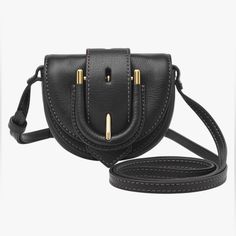 Fossil Black Leather Harwell Mini Flap Crossbody Purse Nwt Fossil Brand Black Leather Color Micro Bag / Mini Bag Flap Closure Magnetic Closure Gold Hardware Buckle On Front Saddle Shaped Long Adjustable Crossbody Strap **Perfect For Fitting Cards, Keys, Lipstick, Money, Etc. Eco Leather Exterior Fabric Lined Interior - Polyester -One Small Blemish On Buckle Area (See Pictures) Measurements: Body- Approximately 3.5” X 4.25” X 2” Brand New With Tags Excellent Condition Smoke Free Home ***I Accept Micro Bag, Classic Handbags, Fossil Bags, Black Hardware, Small Handbags, Beaded Rings, Black Cross Body Bag, Women Accessories Bags, Cross Body Bag