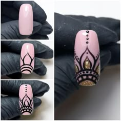 Dot Nail Art Designs, Mandala Nails, Nailart Tutorial, Kutek Disney, Nail Tip Designs, Manicure Nail Designs, Dot Nail Art