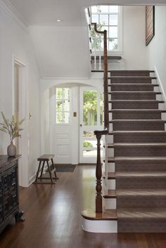 the stairs in this house are made of wood