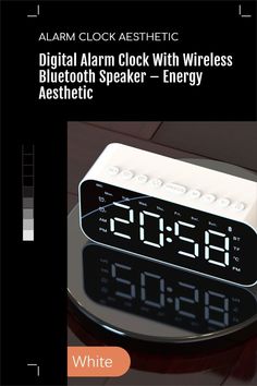 an alarm clock with wireless bluetooth speaker and energy asphertic is shown in this book