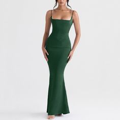 Shiloh - Green Satin Maxi Bodycon Dress - Model Mannequin Tight Maxi Dress, Green Silhouette, Prom Dress Inspo, Evening Maxi Dress, Maxi Bodycon Dress, Embellished Clutch, Gladiator Heels, Empire Waistline, Maxi Dress Prom