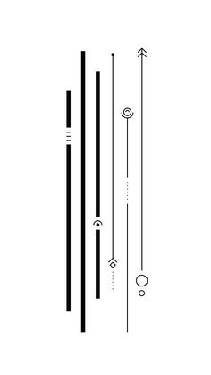 black and white lines are drawn on a white background, with arrows pointing in different directions