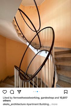 a spiral staircase in an apartment building