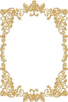 an ornate gold frame on white background