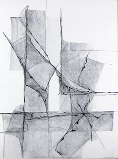 black and white photograph of an abstract piece of art that appears to be graphite