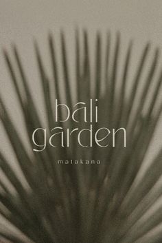 the cover of bali garden magazine, featuring a palm tree's fronds