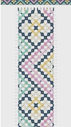 a cross stitch pattern with different colors and shapes