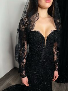 Corset Lace Gown, Wedding Dress With Corset, Black Lace Wedding, Beaded Corset, Black Lace Gown, Mermaid Prom Dresses Lace, Diy Wedding Dress, Gowns Dresses Elegant