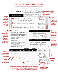 the project planner is shown in red and black, with arrows pointing to each other