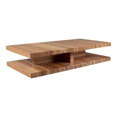 two wooden tables sitting on top of each other