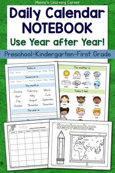 the daily calendar notebook for kids to use in their homeschool year after year