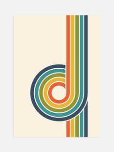 the letter j is made up of multicolored lines and has a white background