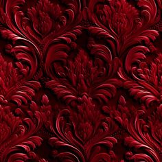 a red wallpaper with intricate designs on it