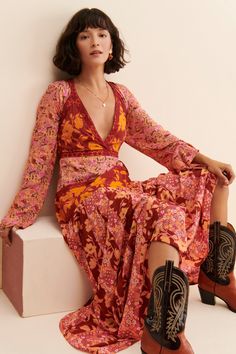 Rent Tilda Wrap Dress from Nuuly. Pick 6 items for $98/month. Free shipping + returns. Free People Aesthetic, People Aesthetic, Mode Hippie, Feminine Details, Closet Space, Free People Dress, The Present, Hand Stitching, Wrap Dress