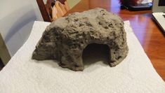 a rock like structure sitting on top of a paper towel