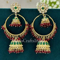 BEAUTIFUL KUNDAN JHUMKI EARRING *  Main Color : Multi * Skin Friendly : This Product does not contain harmful constituents. Anti-allergic safe for Skin. * Quality : Made from Premium Quality Material. This Product assures to remain in its Original Glory even after several usages.     . Actual Images of item are shown above, Please be aware of the actual colors may vary from the color shown on your screen, as monitor    settings may vary from individual to individual. . Welcome to Our Etsy Store! Indian Fashion Jewellery, Dangler Earrings, Jhumki Earrings, Pearl Drop Earrings, Pearl Drop, Wedding Earrings, Earring Gifts, Women's Earrings, Wedding Jewelry