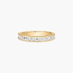 18K Yellow Gold Baguette Wedding Ring ( .70 CTW.). Designed to fit together, side by side, with the same shapes, sizes and setting styles of the engagement ring. Striking and symmetrical! Channel Set Baguette Ring, Matching Engagement Rings, Baguette Wedding Ring, Baguette Wedding Rings, Baguette Wedding Band, Channel Setting, Baguette Ring, Diamond Wedding Ring, Diamond Settings