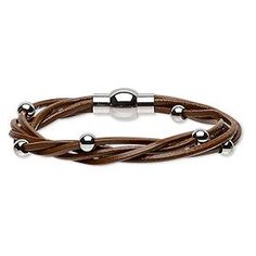 Bracelet, 5-strand, leather (dyed) and stainless steel, brown, 8mm wide twisted with 5mm round, 6… in 2022 | Leather bracelets women, Diy leather bracelet, Leather bracelet Leather Christmas Ornaments, Bracelet Boy, Unique Jewelry Ideas, Making Jewelry Ideas, Bracelet Photo, Leather Cuff Bracelets, Jewelry Magic, Made Bracelets, Leather Christmas