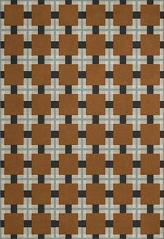 a brown and black checkered area rug