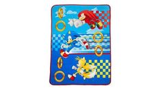 sonic the hedgehog play mat with rings and knuckles on it, in front of a white background