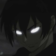 an anime character with glowing eyes looking at the camera