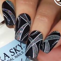 Simple Nail Art, Nail Design Video, Silver Nail, Marble Nail Art, Pretty Nail Designs, Pretty Nail Art Designs, Black Nail Designs, Simple Nail Art Designs, Best Nail Art Designs