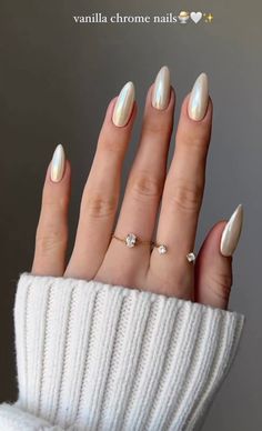 Vanilla Chrome Nails, French Manicure Nails, Casual Nails, Blush Nails, Metallic Nails, Neutral Nails, Beauty Nail, Classy Nails, Chic Nails