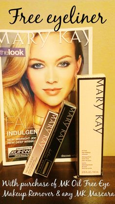 Free eyeliner with the purchase of Mary Kay Oil-Free Eye Makeup Remover and any… Mary Kay Facebook Party, Eye Eyeliner, Mary Kay Marketing, Mary Kay Party, Mary Kay Consultant