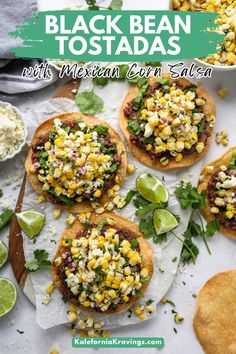 Quick, easy and so flavorful too! These delicious black bean tostadas are perfect for a weeknight meal and are always a huge hit! Try this recipe today or pin it for later Black Bean Tostadas, Salsa Easy, Bean Tostadas, Canning Refried Beans, Cheesy Enchiladas, Guacamole Recipe Easy, Salsa Ingredients