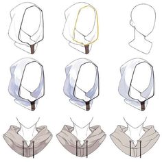 the instructions for how to tie an untied neck and head scarf with no ties